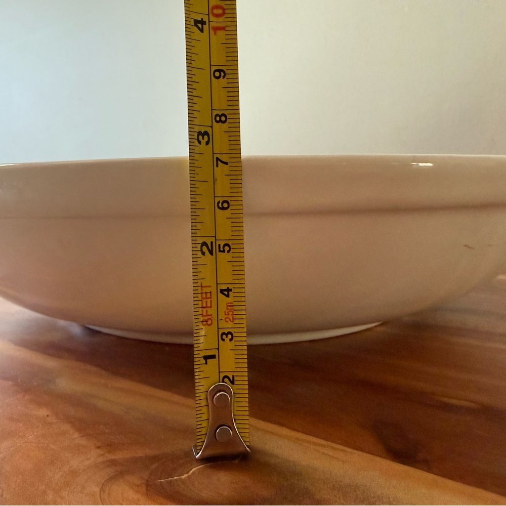 Williams-Sonoma 13” White Ceramic serving bowl with painted culinary herbs GUC - Picture 4 of 13